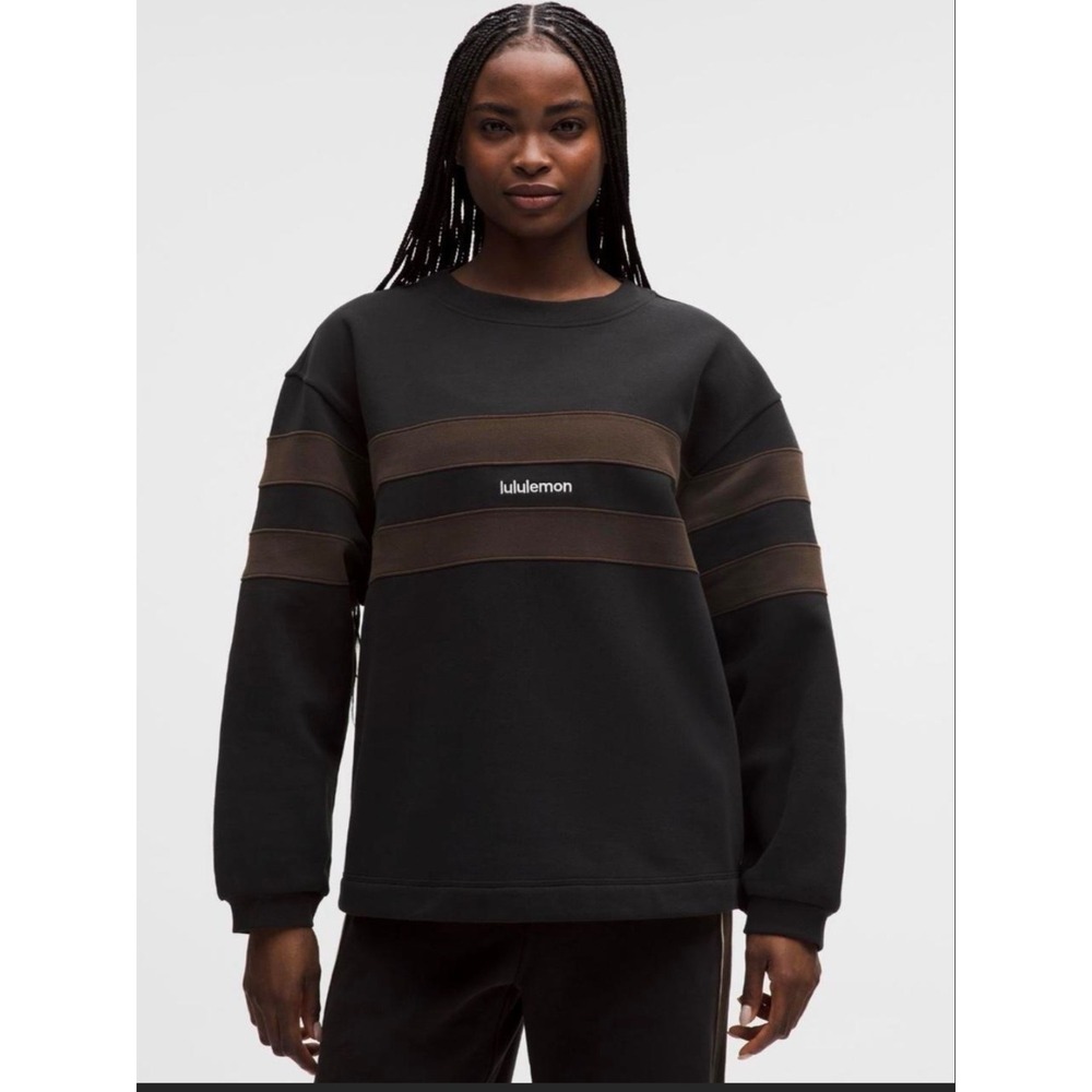 Lululemon Womens Steady State Oversized Crewneck Sweatshirt Striped Size Large
